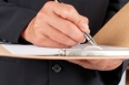 Businessman working with documents sign up contract